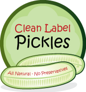 Clean Label Pickles, all natural, no preservatives 